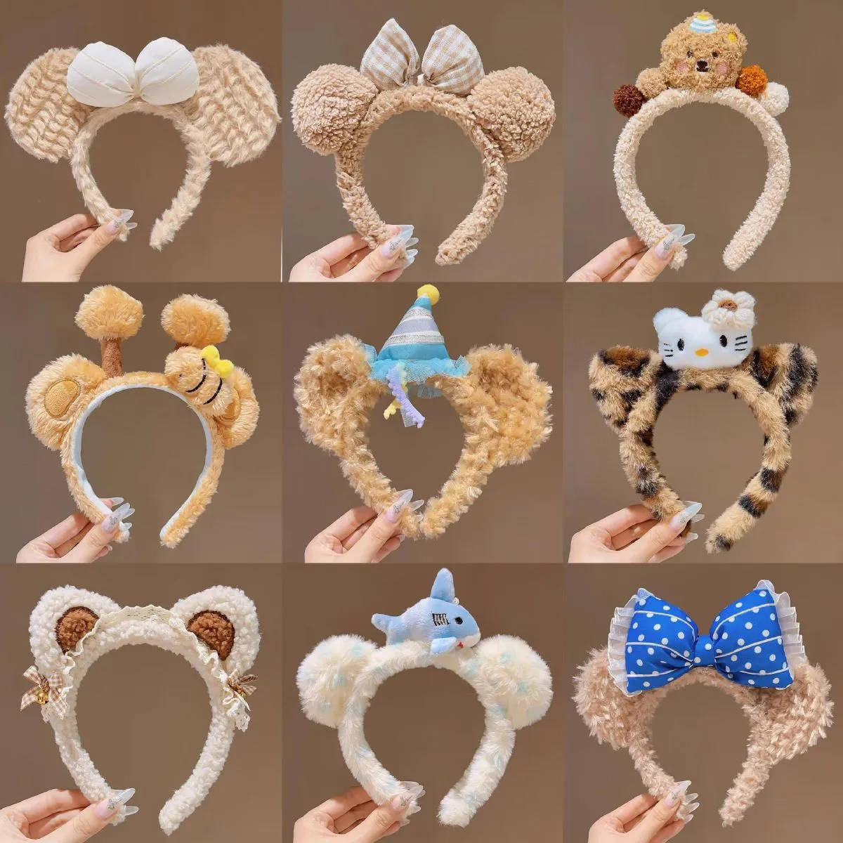 Cute Cartoon Plush Face Wash Headband – Soft Non-Slip Spa Hair Band for Women & Girls, Kawaii Fluffy Hair Wrap for Skincare, Makeup & Shower